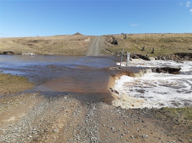 Water over road