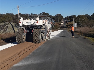 Heavy patches on Kingstown Road using contractor Stabilcorp